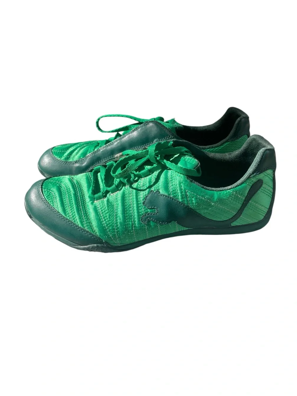 Puma Tekkies Green Low Profile Sneakers Size 8 Leather Soccer Style - Picture 8 of 9